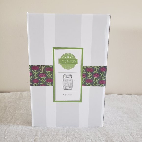 SCENTSY Celebrate Warmer White Ceramic Wax Melt Holder Canada Day Fireworks - Picture 1 of 7